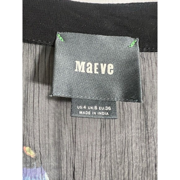 Maeve Anthro Nighttime Florals Sheer Lined Chiffon Studded Mini Dress 4 - Picture 3 of 10